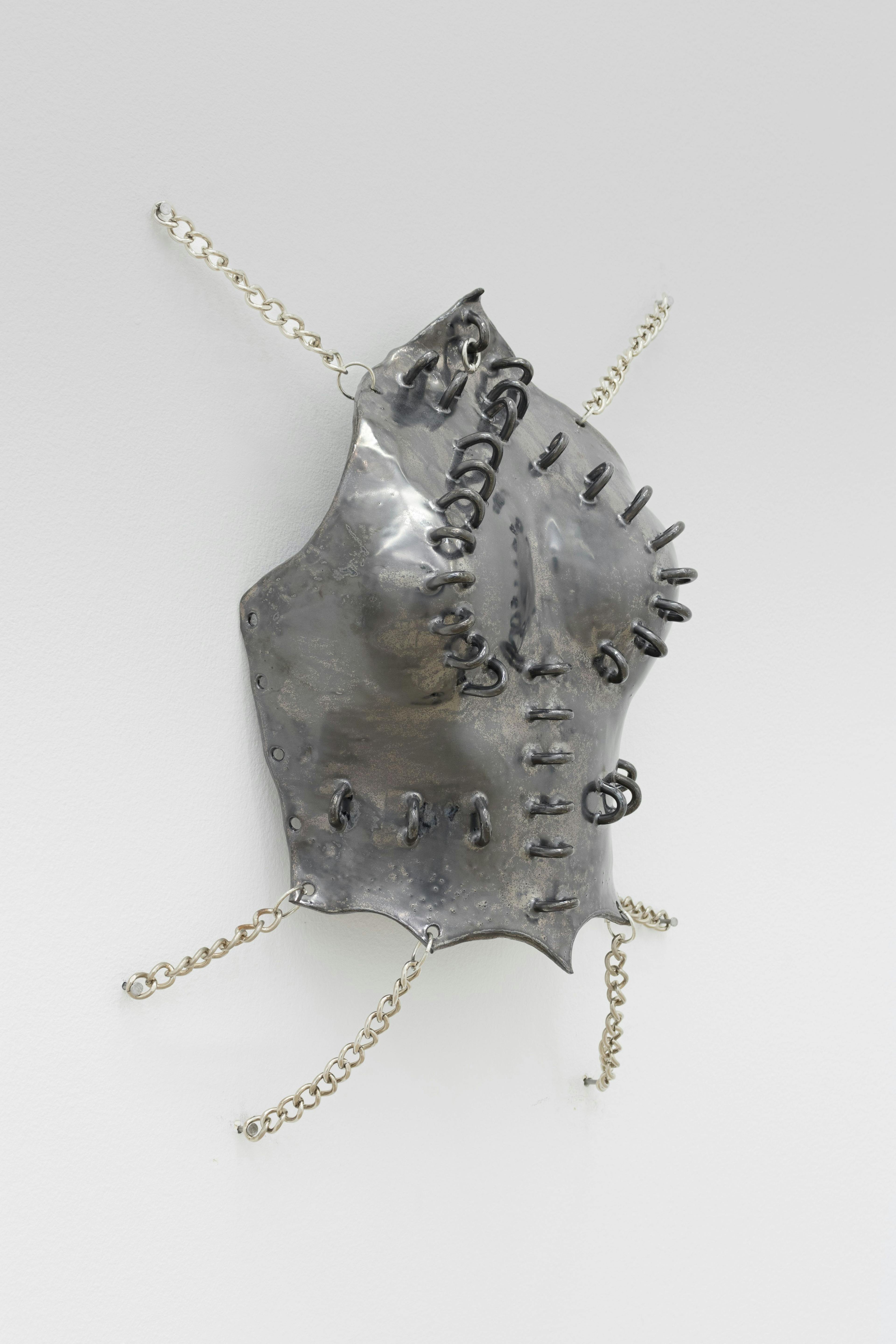 Breastplate 1, 2023

glazed stoneware, stainless steel jewelry

18 x 15 x 5 inches
